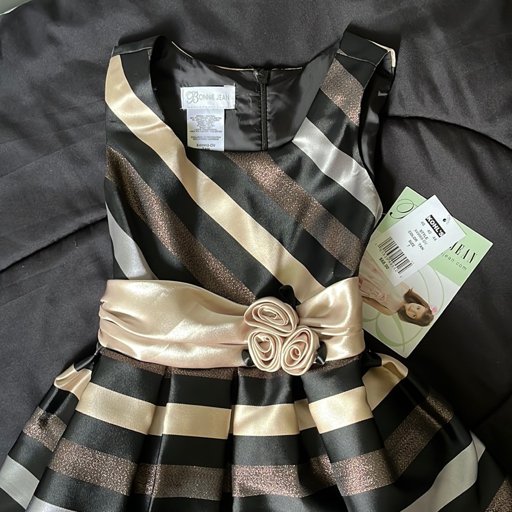 Girls Formal Dress - Size 7- Brand New/ multi color- Black/silver/brown/gray